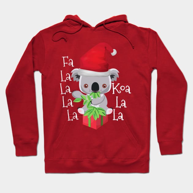 Fa La La La La Koa La La Christmas Koala Bear Hoodie by Contentarama